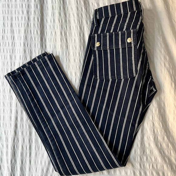 Juicy Couture Striped Blue and white jeans Size 25 - Picture 2 of 3
